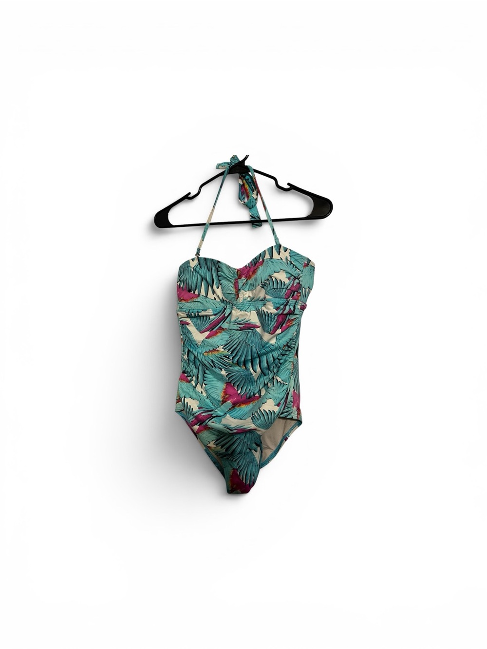 Echo Women’s Tropical Parrot One-Piece Swimsuit - Teal & Pink